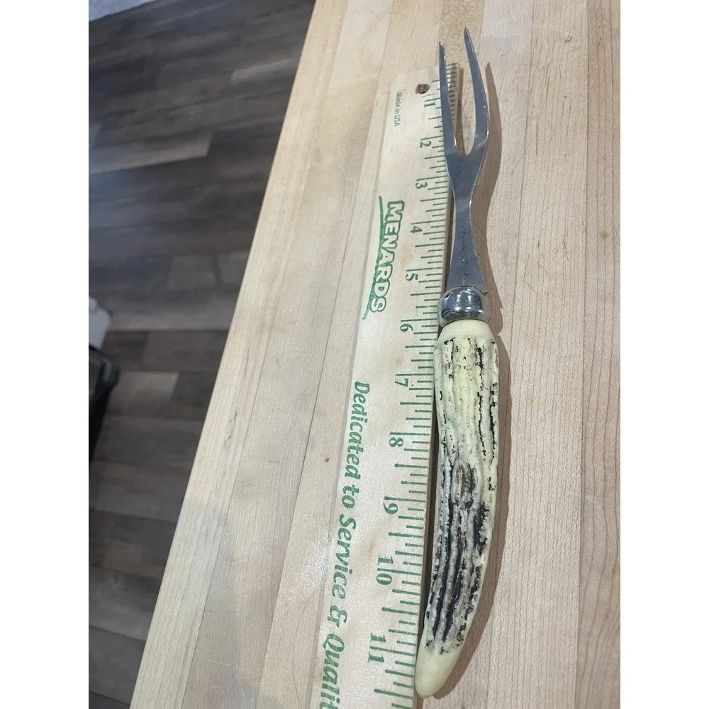 Vintage Stag Handle Carving Fork Meat Carving